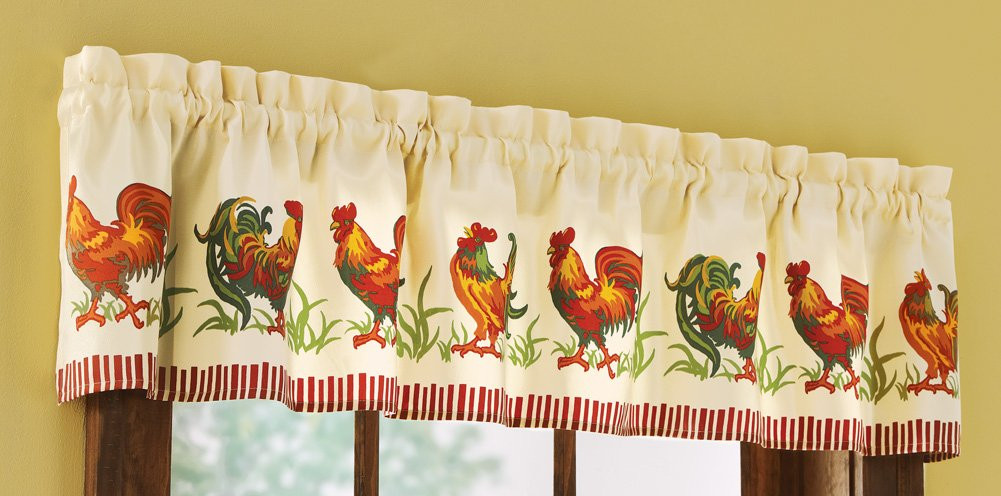 chicken design kitchen curtains