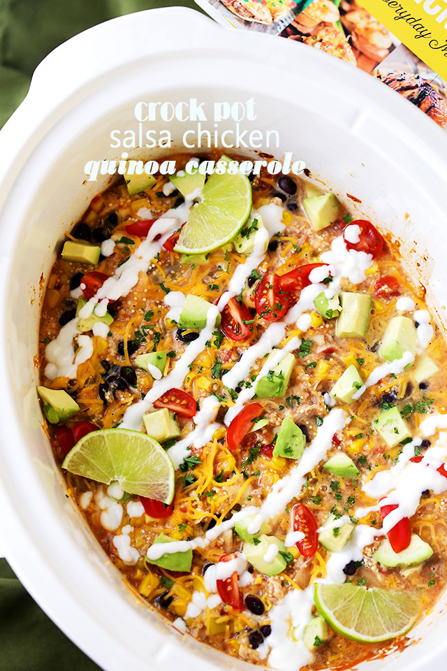 Chicken Salsa Crockpot Recipe
 Crock Pot Salsa Chicken Quinoa Casserole Recipe Diethood