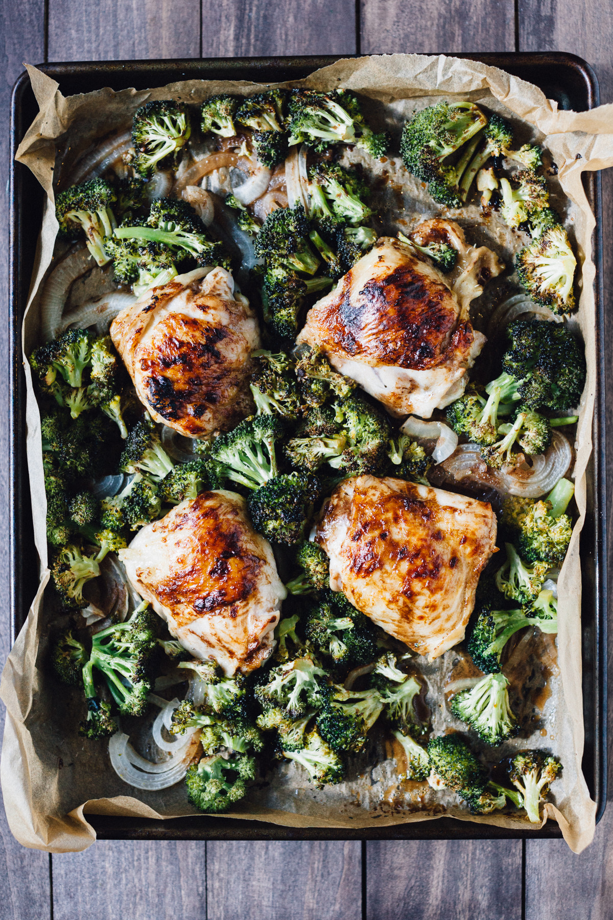 Chicken Thigh Sheet Pan Dinner
 e Sheet Pan Balsamic Chicken with Roasted Broccoli
