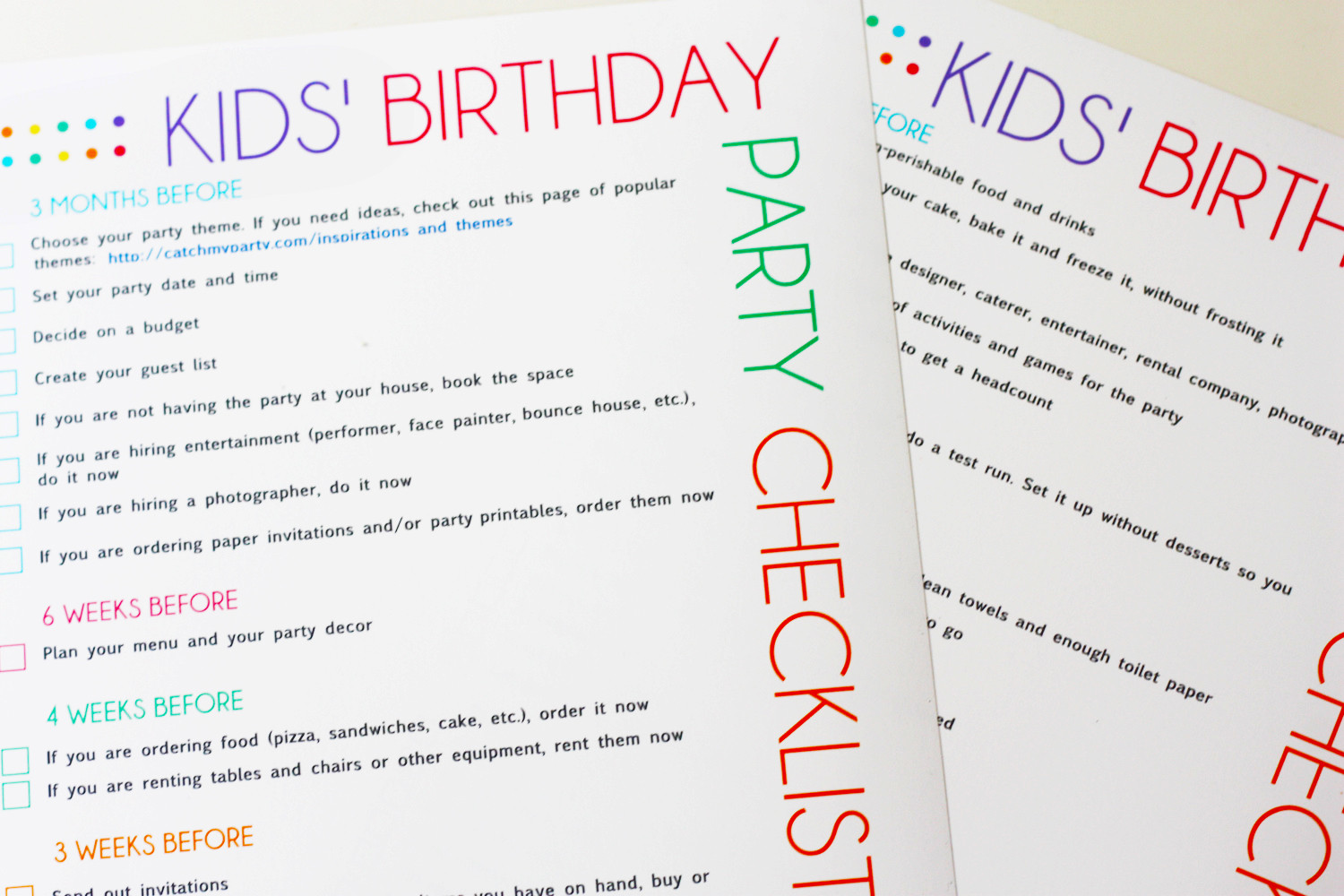 Children Party Planning
 FREE Printable Kids Party Planning Checklist