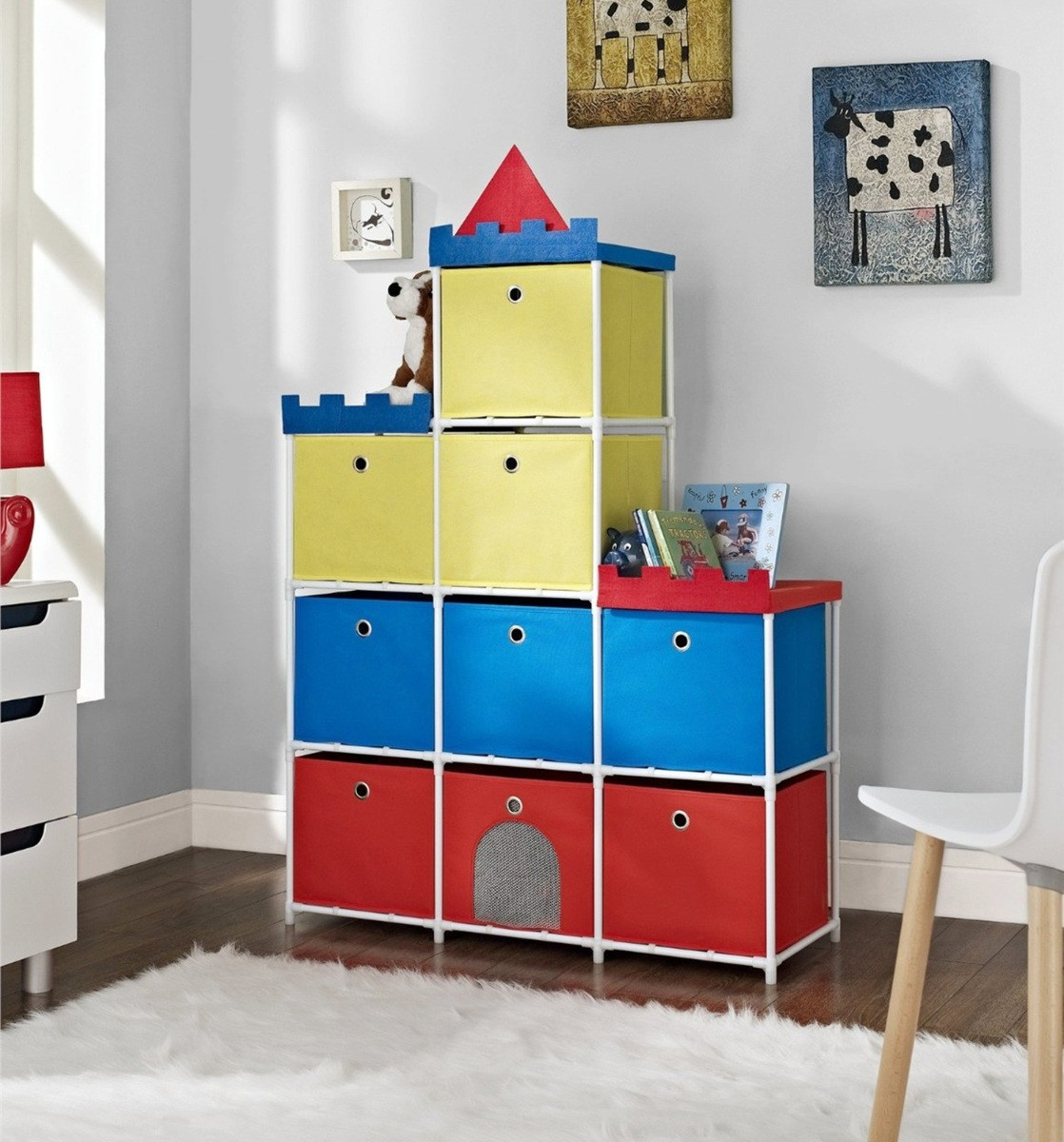 Children'S Storage Bins
 Altra Furniture 9 Bin Kids Storage Unit w Castle Theme