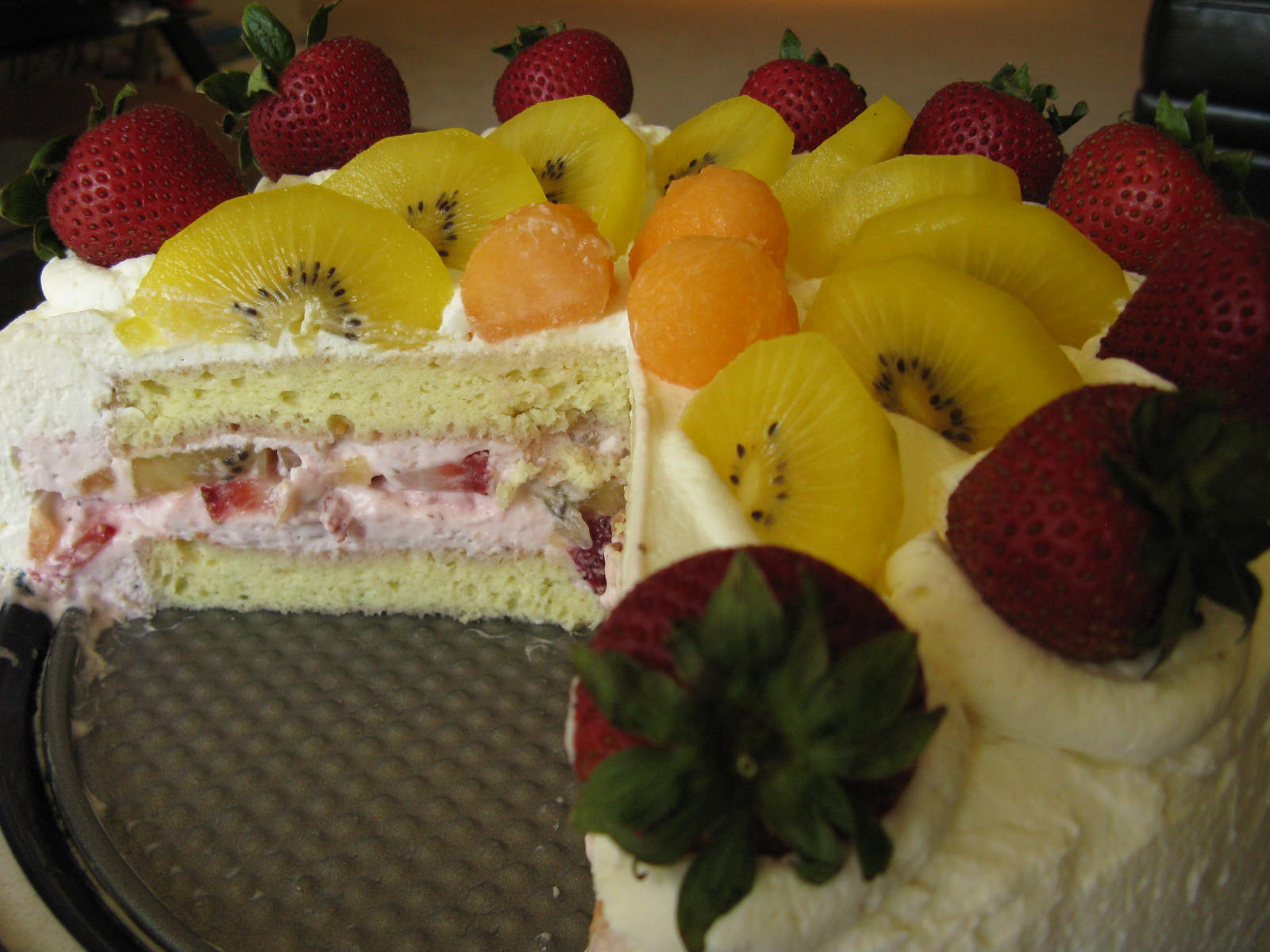 Chinese Birthday Cake Recipe
 Chinese birthday cream cake with strawberry mousse and