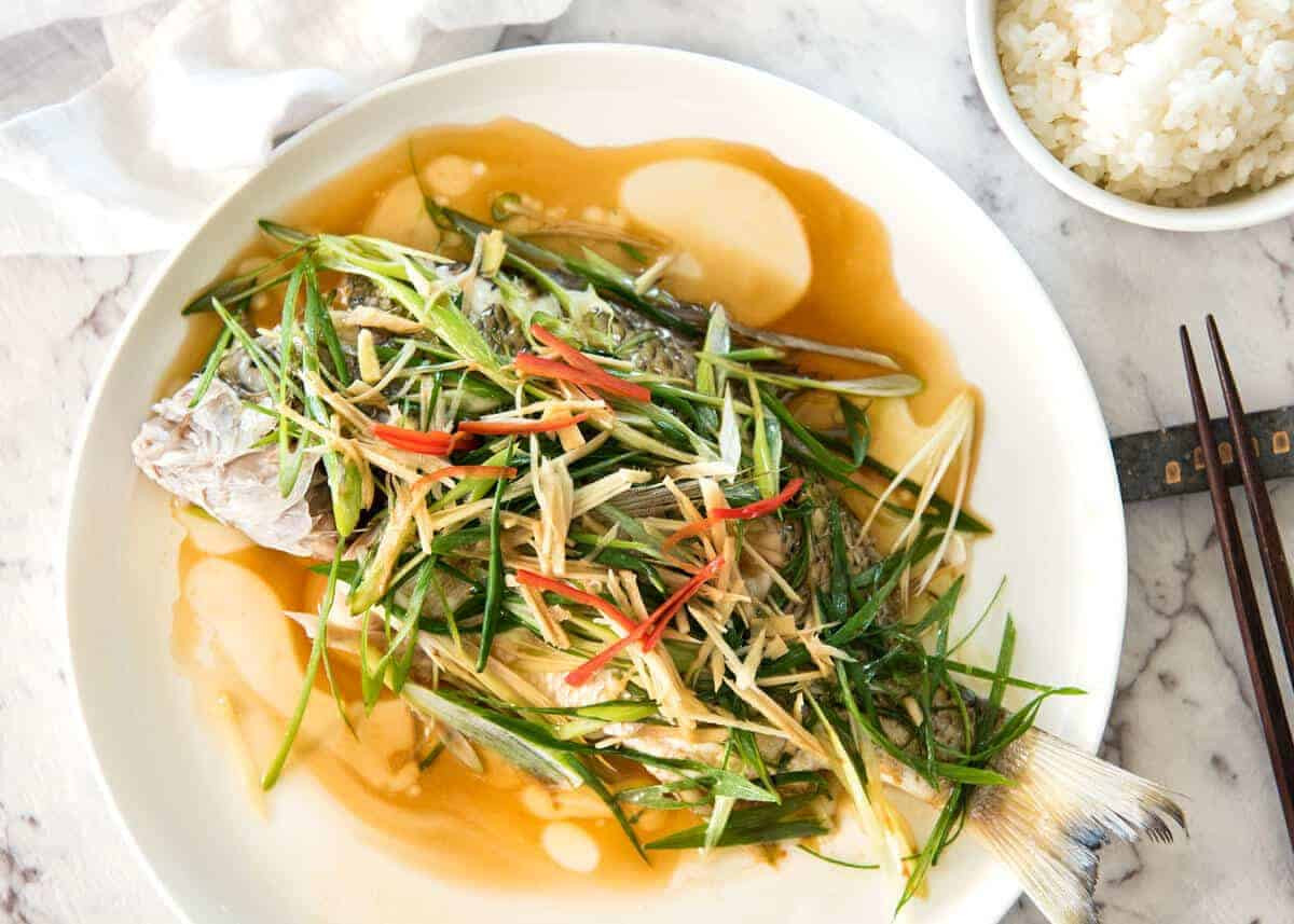 Chinese Steamed Fish Recipes
 Chinese Steamed Fish with Ginger Shallot Sauce