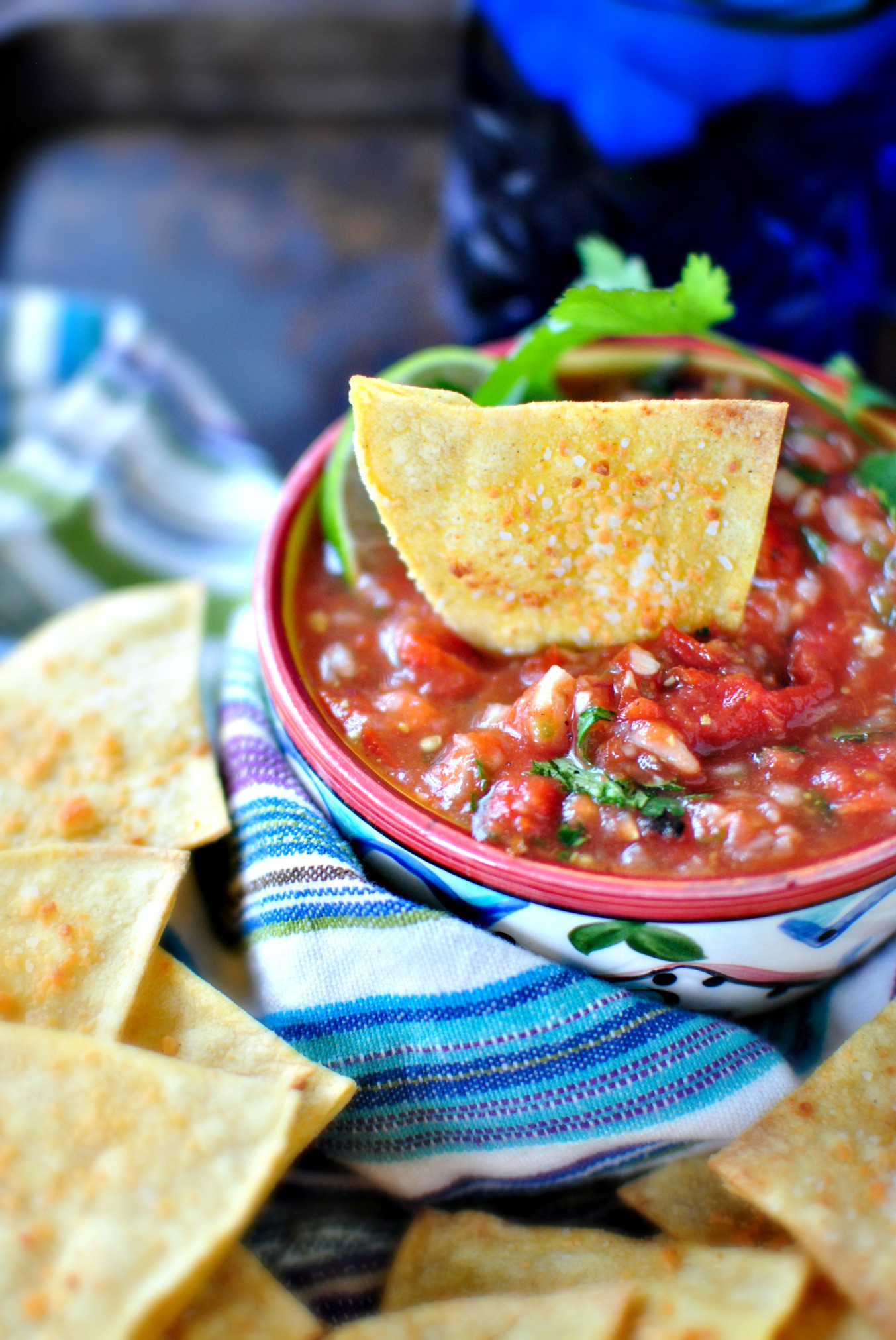 Chips And Salsa Recipe
 Simply Scratch Roasted Tomato Salsa Baked Tortilla Chips