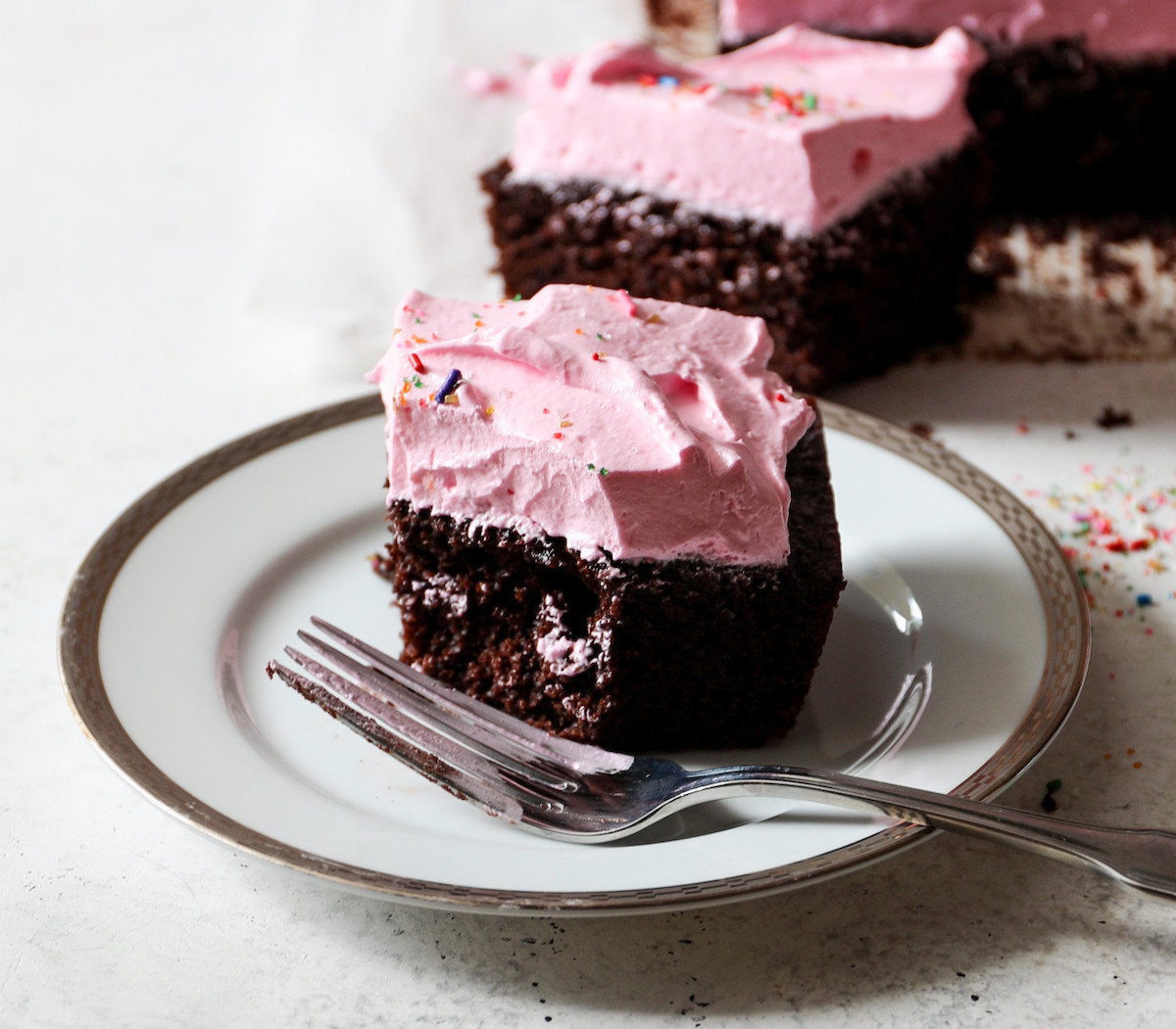 Chocolate Cake With Strawberry Frosting
 Chocolate Birthday Cake with Strawberry Frosting