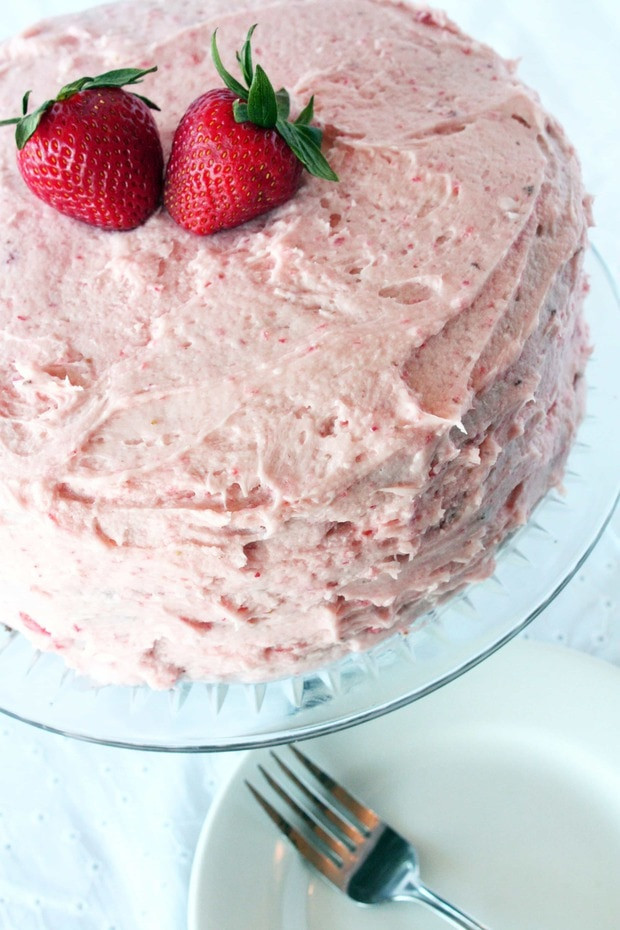 Chocolate Cake With Strawberry Frosting
 Chocolate Cake with Fresh Strawberry Buttercream Frosting