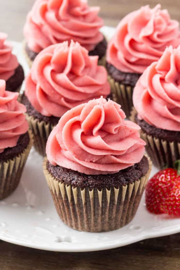 Chocolate Cake With Strawberry Frosting
 Chocolate Cupcakes with Strawberry Frosting Oh Sweet Basil