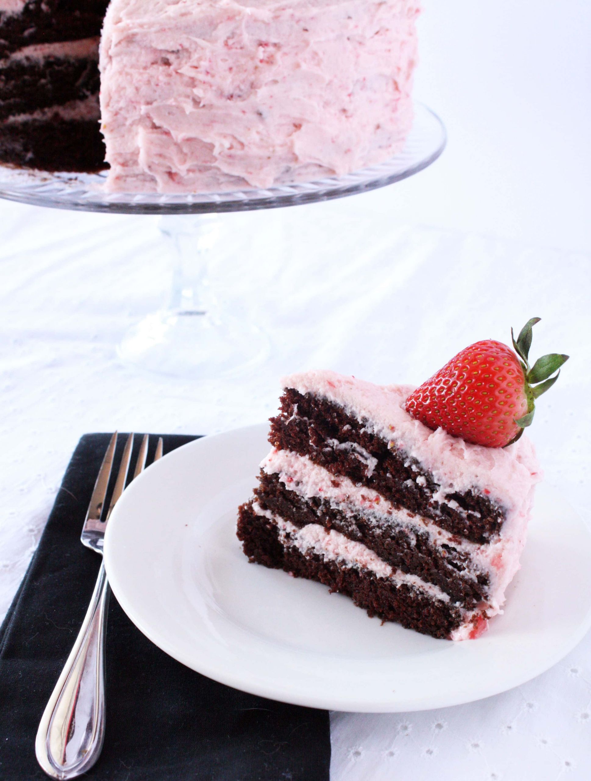 Chocolate Cake With Strawberry Frosting
 Chocolate Cake with Fresh Strawberry Buttercream Frosting