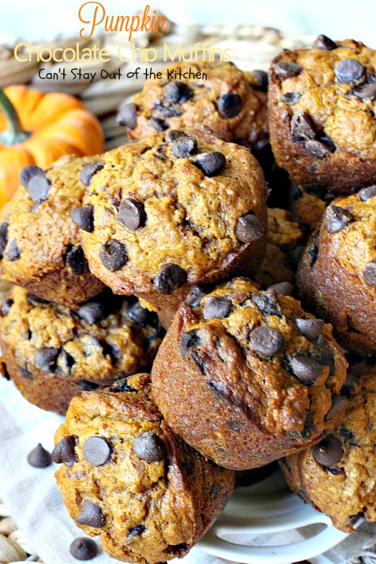 Chocolate Chip Pumpkin Muffins
 Pumpkin Chocolate Chip Muffins Can t Stay Out of the Kitchen