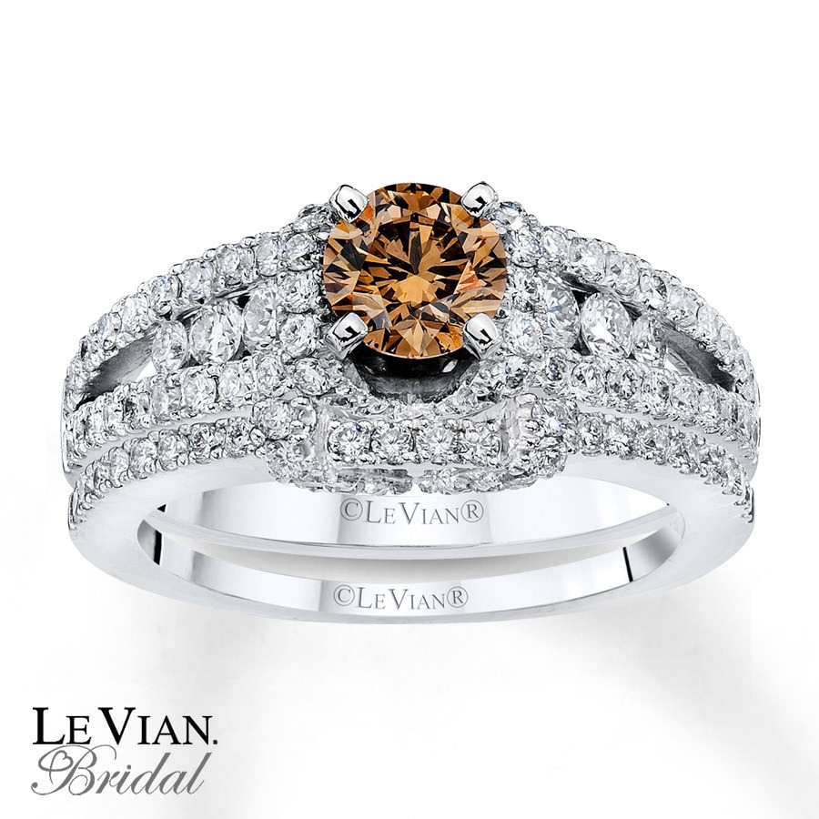 Chocolate Diamond Wedding Ring Sets
 Kay LeVian Chocolate Diamond 1 1 2 ct tw Bridal Set 14K Gold