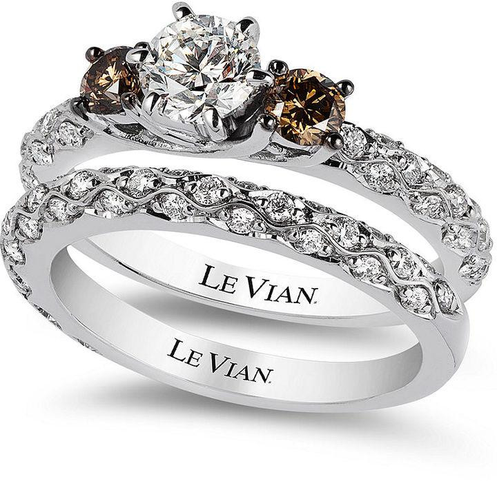 Chocolate Diamond Wedding Ring Sets
 Le Vian Bridal White Certified Diamond And Chocolate