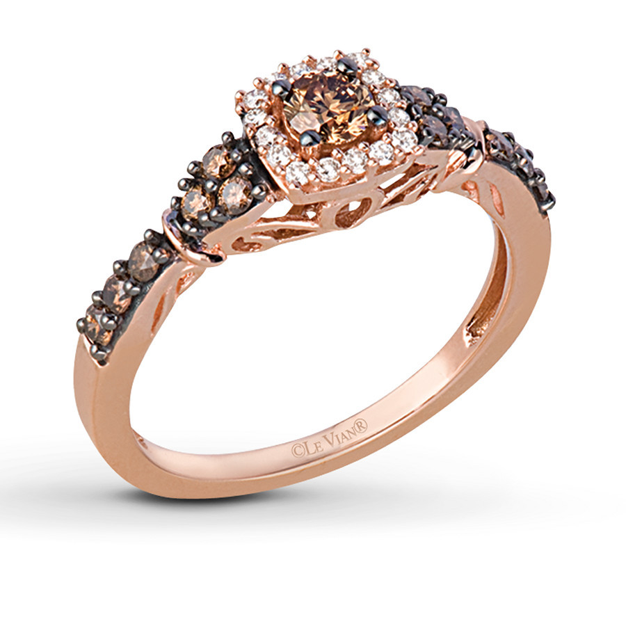 Chocolate Diamond Wedding Ring Sets
 Le Vian Chocolate Diamonds 1 2 ct tw Ring 14K Strawberry