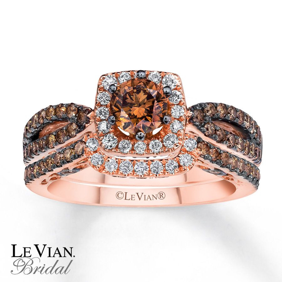 Chocolate Diamond Wedding Ring Sets
 Rose Gold Chocolate Le Vian diamond ring