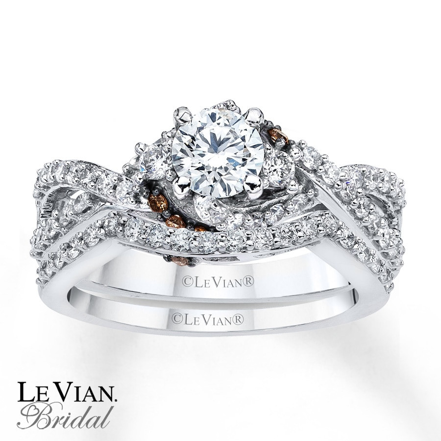 Chocolate Diamond Wedding Ring Sets
 Kay LeVian Chocolate Diamonds 1 ct tw Bridal Set 14K Gold