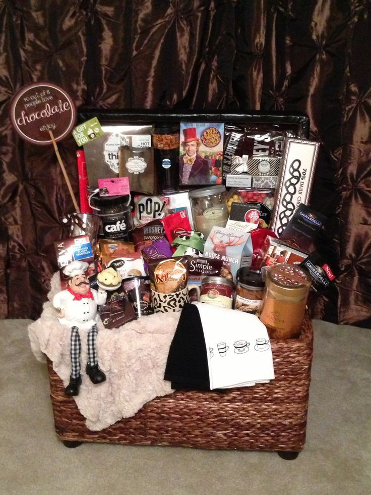 Chocolate Lovers Gift Basket Ideas
 Chocolate Lovers Silent Auction Basket Made for a school