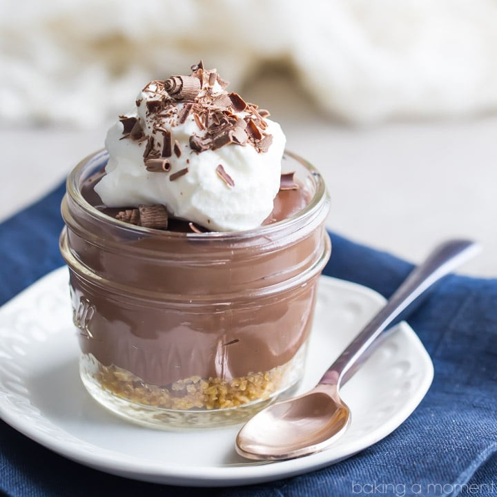 Chocolate Pudding Pie From Scratch
 Easy Chocolate Pudding Pie Jars from Scratch Baking A Moment