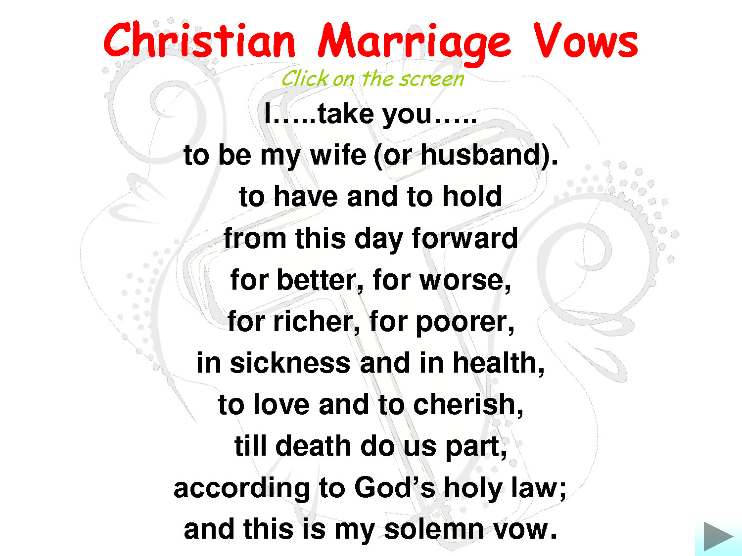 Christian Wedding Vows Traditional
 Marriage Wedding Vows