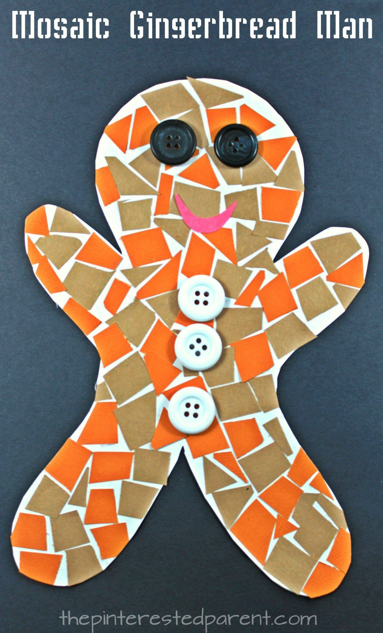 Christmas Art And Craft Ideas For Toddlers
 Construction Paper Gingerbread Man Mosaic