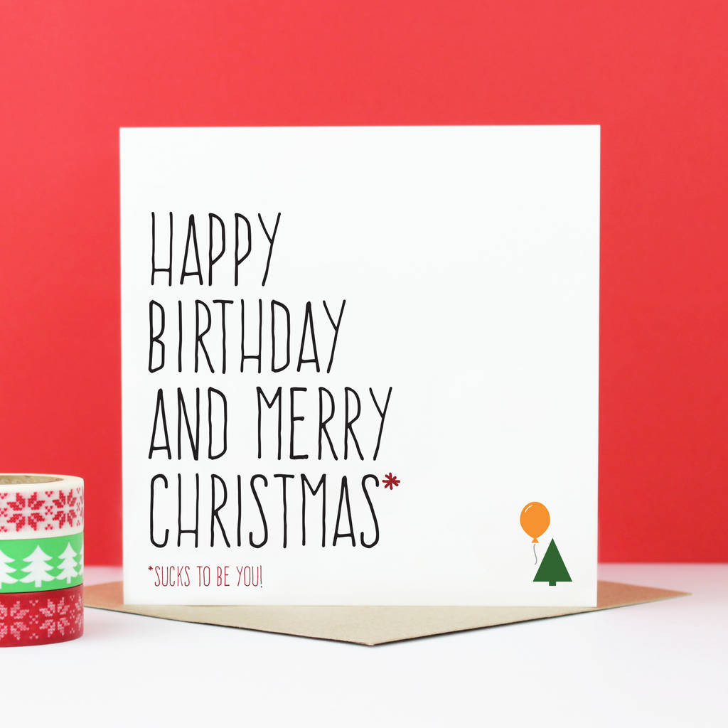 Christmas Birthday Cards
 happy birthday and merry christmas card by purple tree