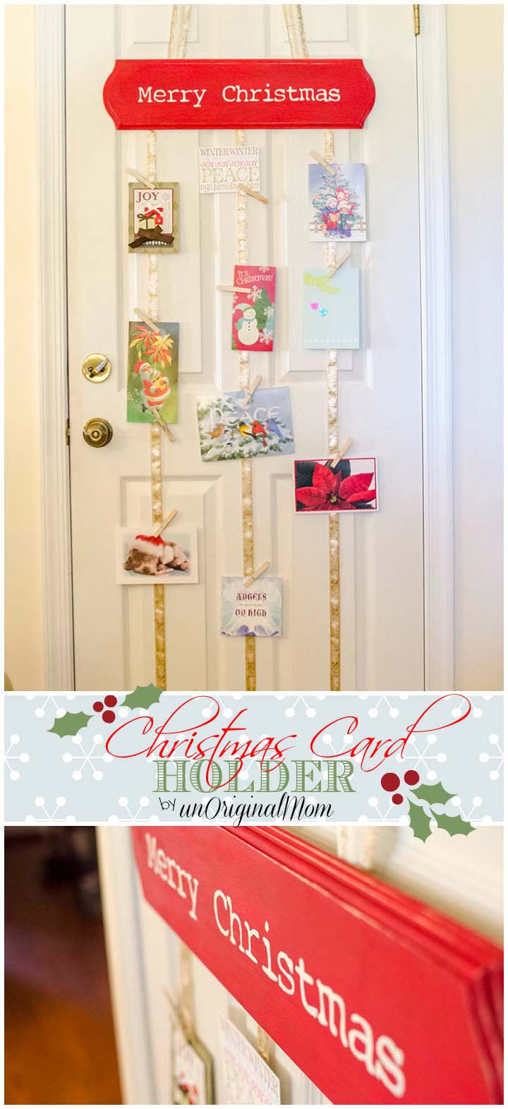 Christmas Card Holder DIY
 DIY Hanging Christmas Card Holder unOriginal Mom