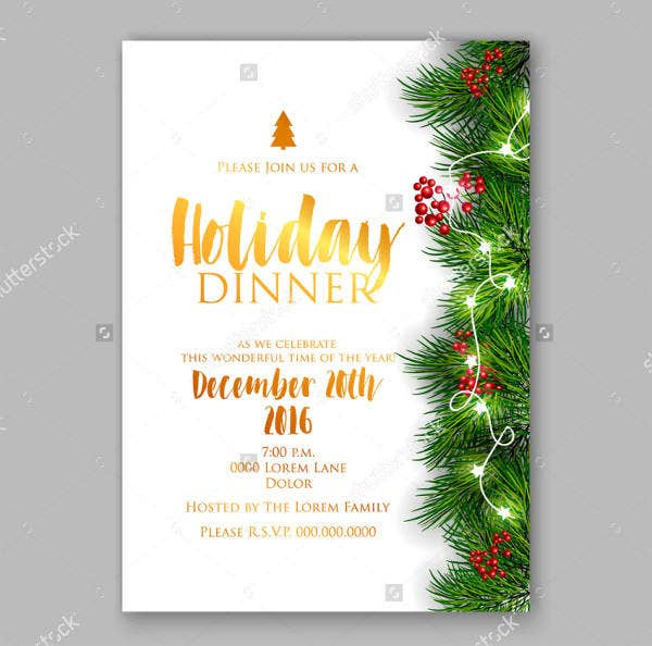 Christmas Dinner Invitation
 10 Holiday Dinner Invitation PSD AI