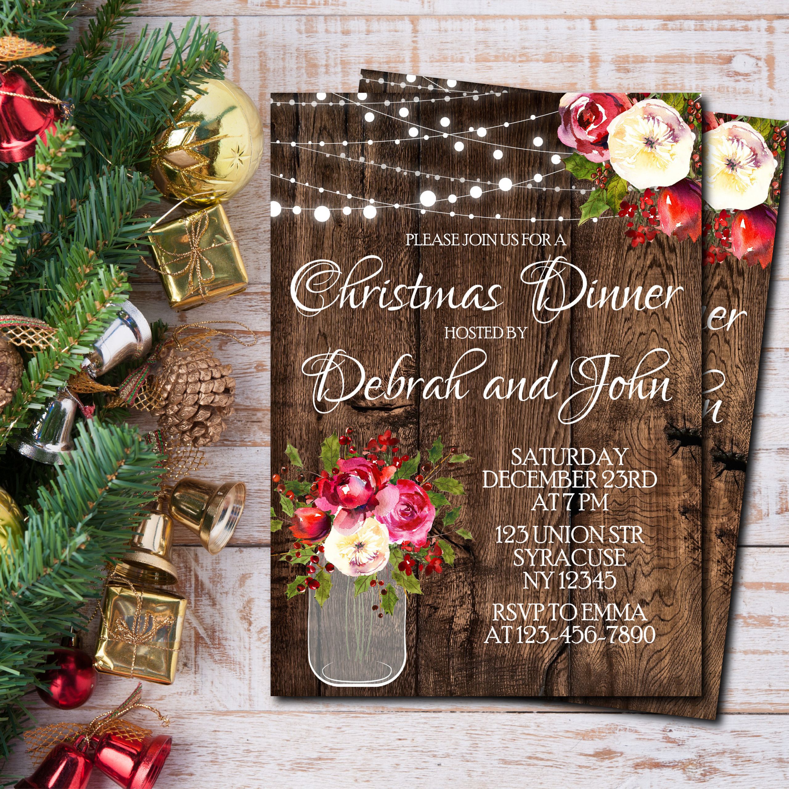 Christmas Dinner Invitation
 Christmas dinner invitation Christmas party invitations
