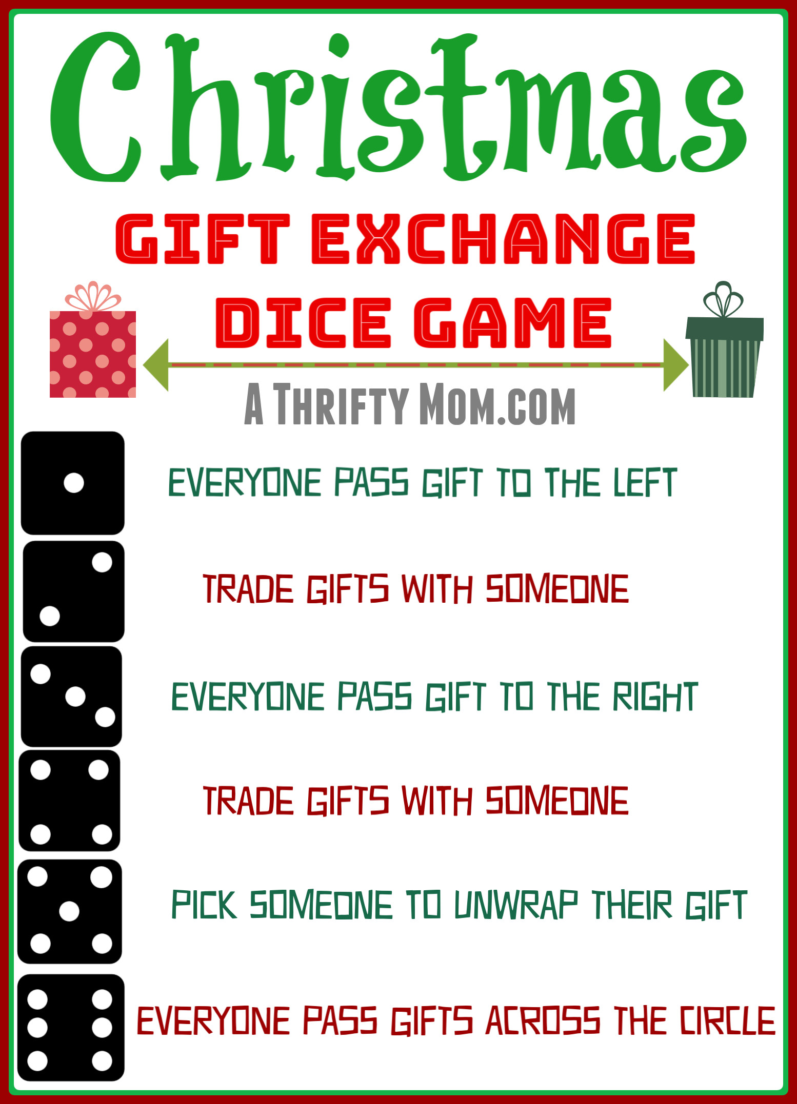 Christmas Gift Game Ideas
 Christmas Gift Exchange Dice Game A Thrifty Mom