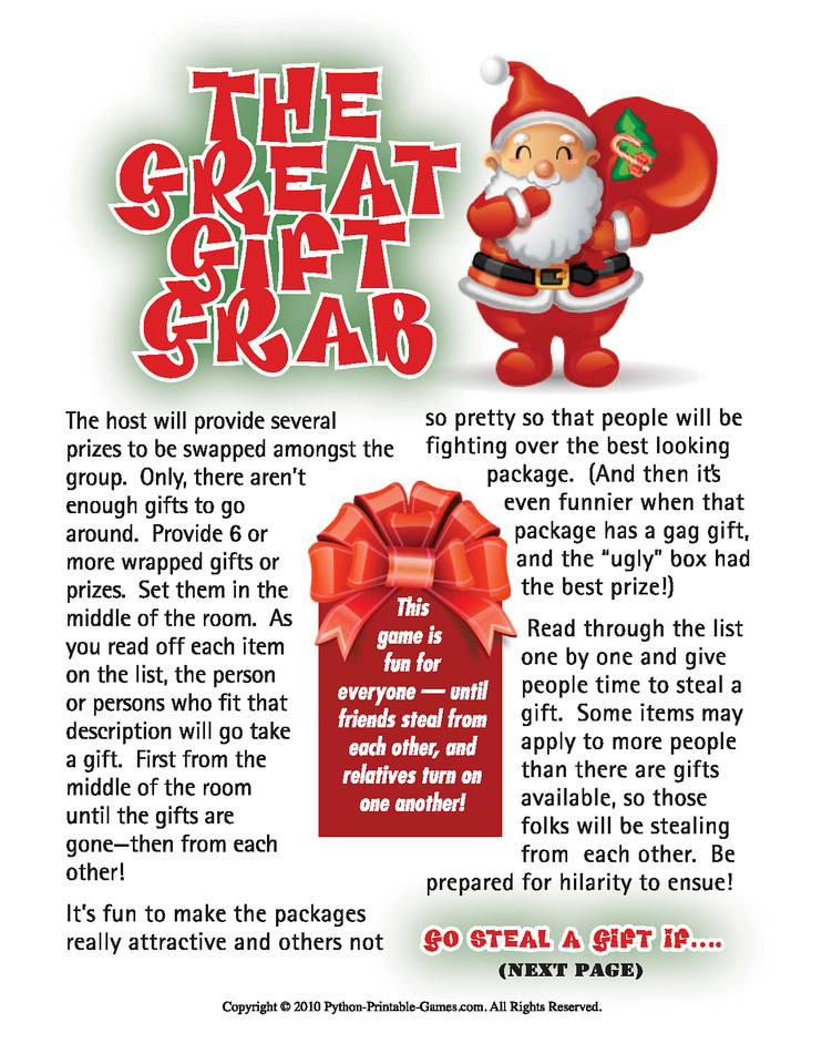 Christmas Gift Game Ideas
 Holiday Gift Exchange Games