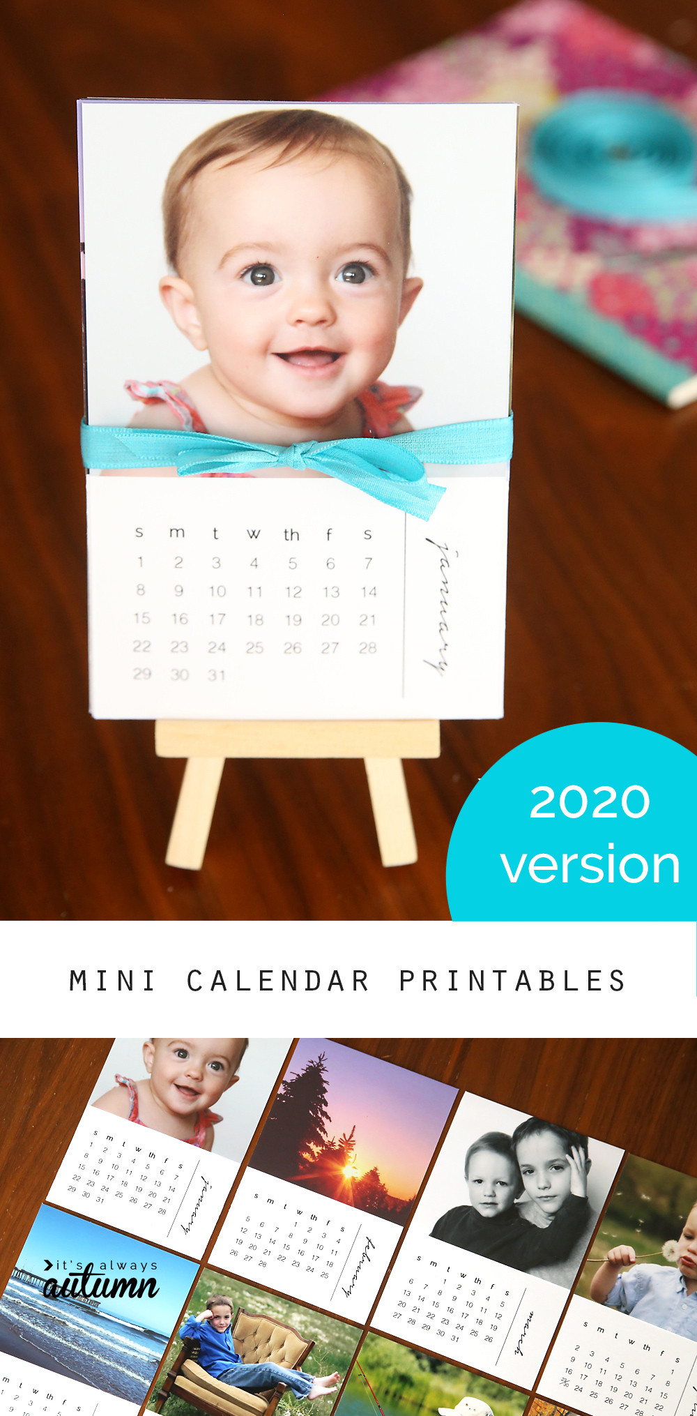 Christmas Gift Ideas 2020 Pinterest
 DIY mini 2020 photo calendar free printable templates