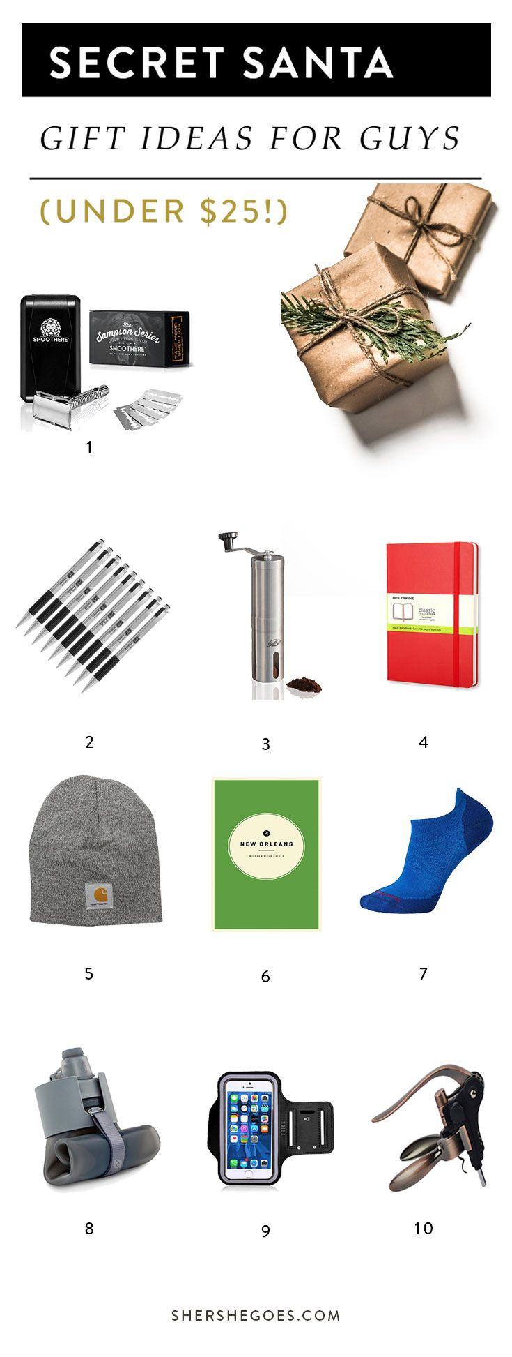 Christmas Gift Ideas For Him Under $25
 10 Secret Santa Gift Ideas for Guys Under $25