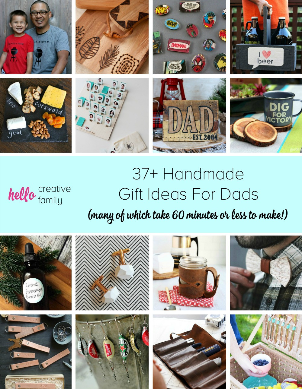 Christmas Gifts For Dad DIY
 37 Handmade Gift Ideas For Dads many of which take 60