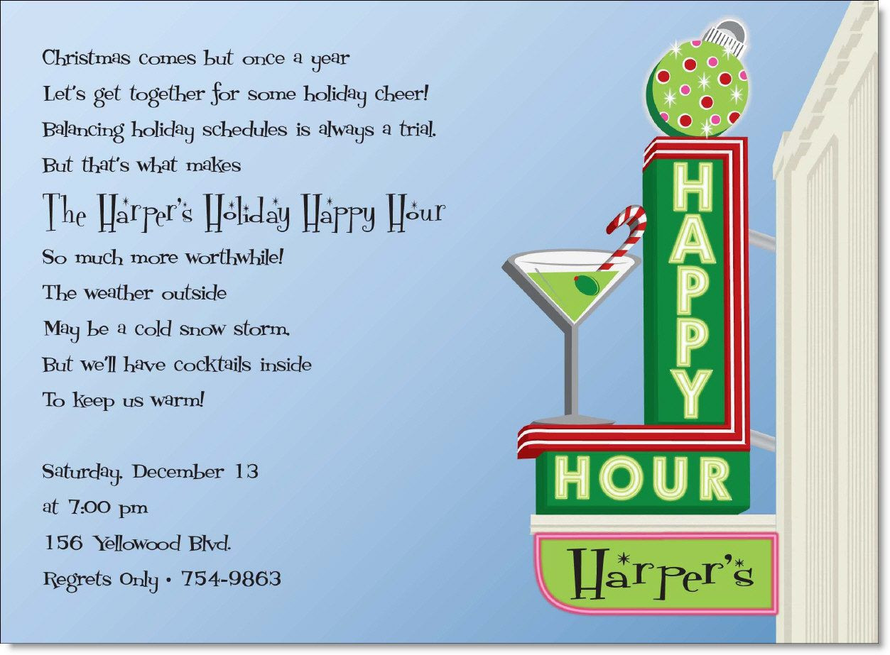 Christmas Happy Hour Party Ideas
 retro invite happy hour