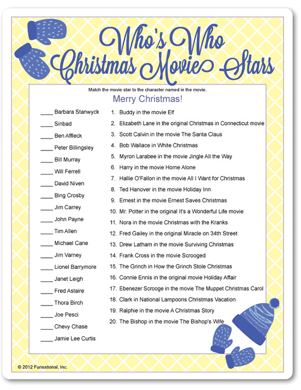 Christmas Movie Quote Game
 Fun Christmas Party Game