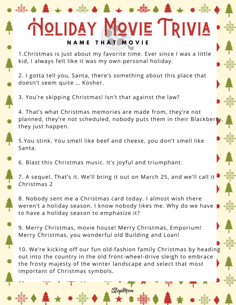 Christmas Movie Quote Game
 1StopMom – Milwaukee Wisconsin Lifestyle Parenting Blog