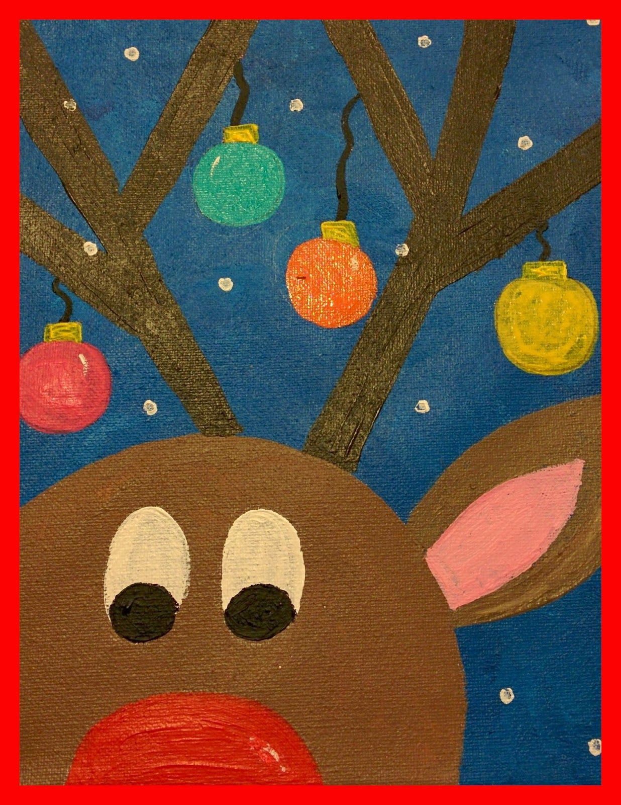 Christmas Painting Ideas For Kids
 Guided Art Reindeer on Canvas