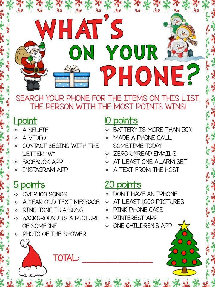 Christmas Party Games Ideas For Large Groups
 What s Your Phone Christmas Theme Game Etsy