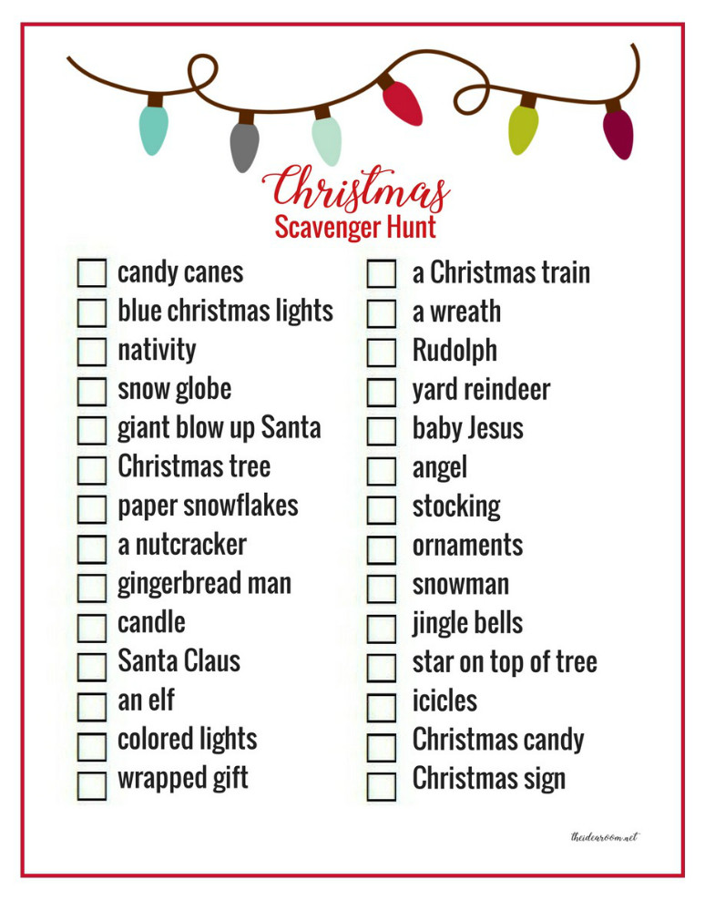 Christmas Party Scavenger Hunt Ideas
 Christmas Scavenger Hunt Printable The Idea Room