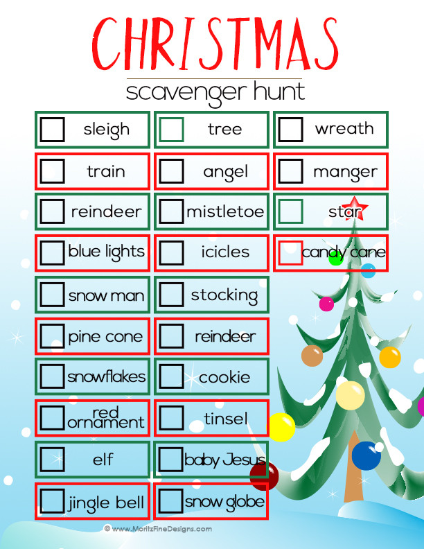 Christmas Party Scavenger Hunt Ideas
 Christmas Scavenger Hunt for Kids