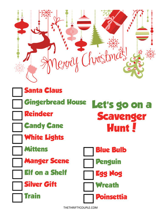 Christmas Party Scavenger Hunt Ideas
 Christmas Scavenger Hunt Printable Fun Christmas Party Idea