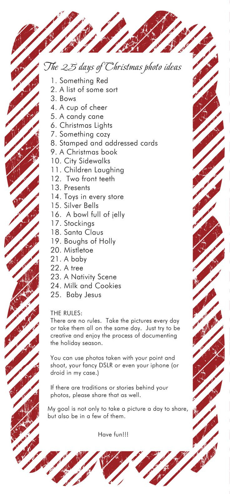 Christmas Party Scavenger Hunt Ideas
 227 best images about graphy Challenge s Lists on