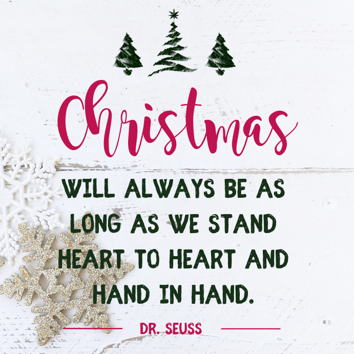 Christmas Quotes For Instagram
 Christmas in our Hearts Quote Instagram Template