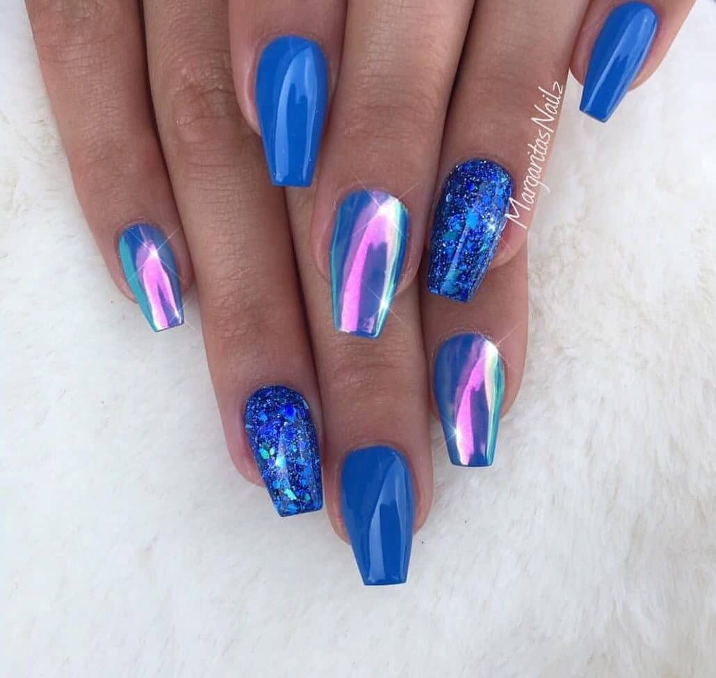 Chrome Glitter Nails
 50 Gorgeous Holographic Nails That Are Simply Stunning
