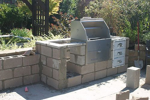 Cinder Block Outdoor Kitchen Plans
 Concrete Block Outdoor Fireplace Construction