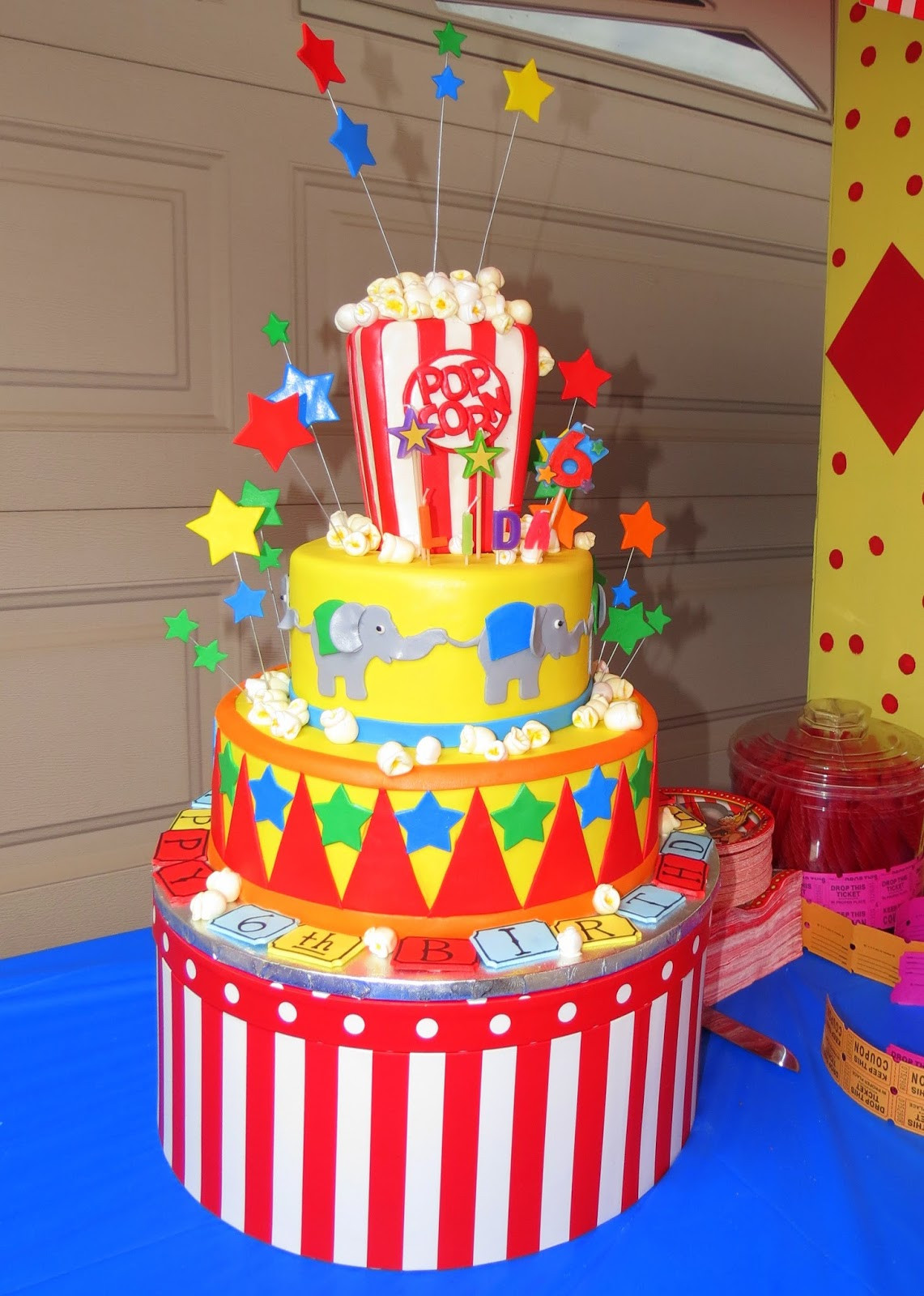 Circus Birthday Cake
 My Very PINTERESTing Project Carnival Theme Party