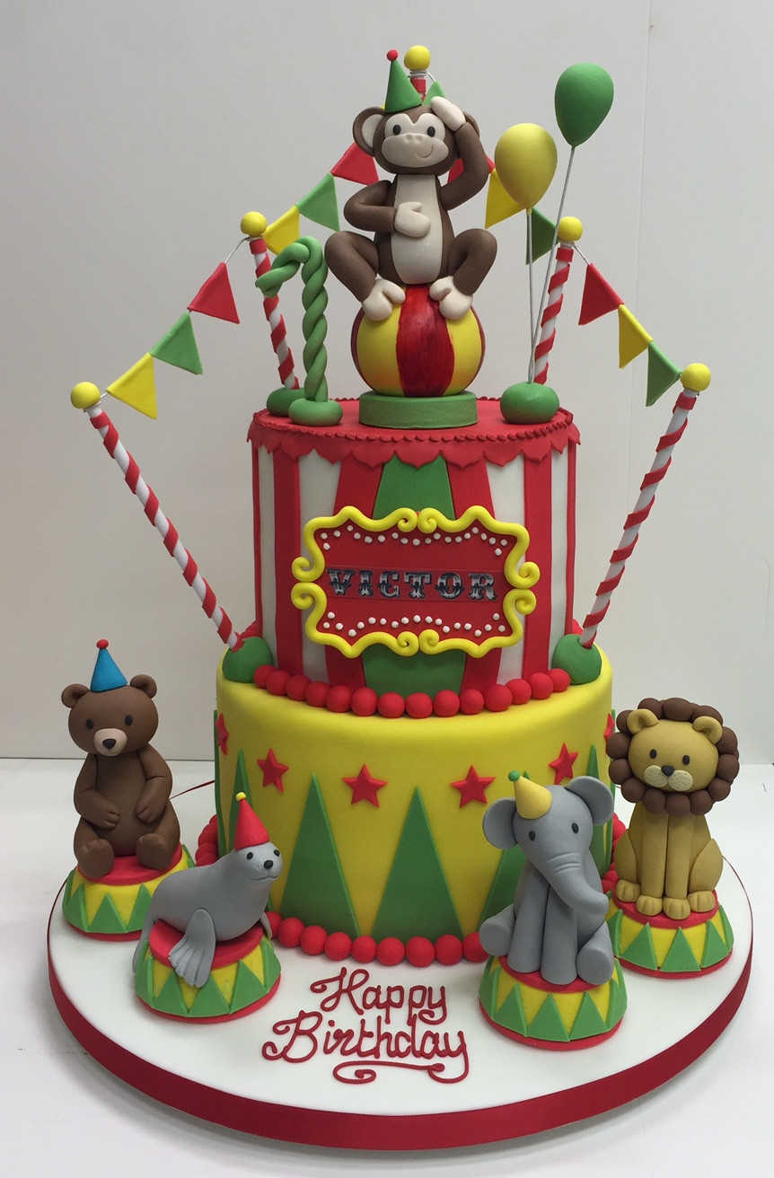 Circus Birthday Cake
 Circus themed children s birthday party Cakes by Robin