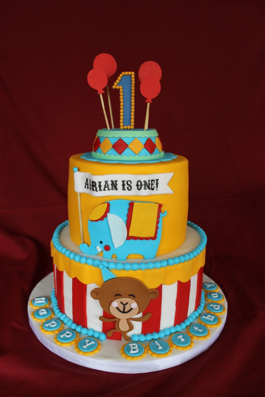 Circus Birthday Cake
 Circus Themed Birthday Cake CakeCentral