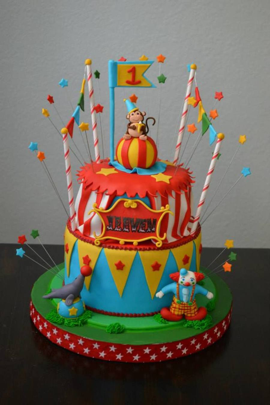 Circus Birthday Cake
 1St Birthday Circus Cake CakeCentral