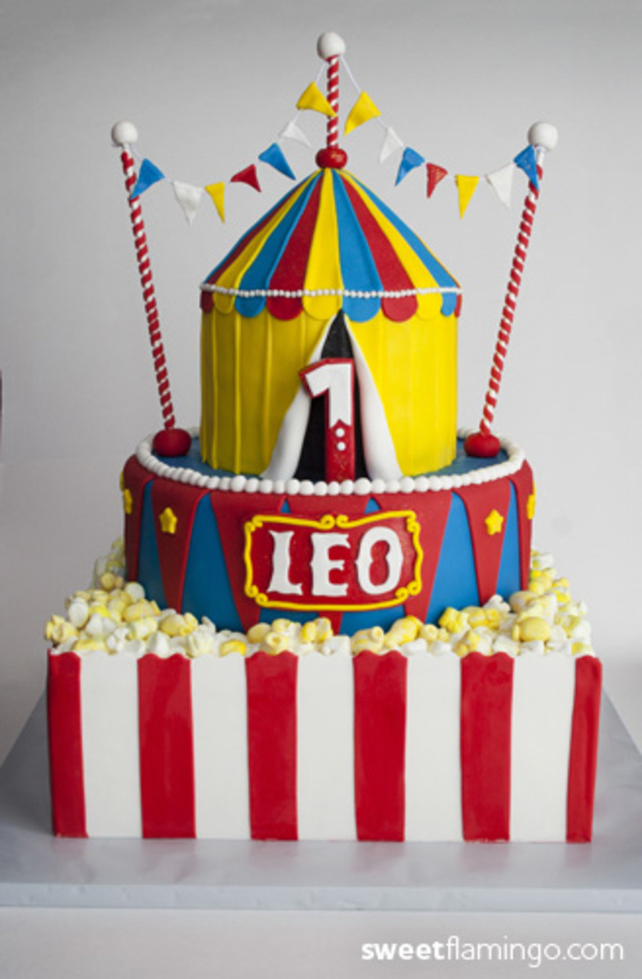 Circus Birthday Cake
 Leo s Carnival Birthday CakeCentral