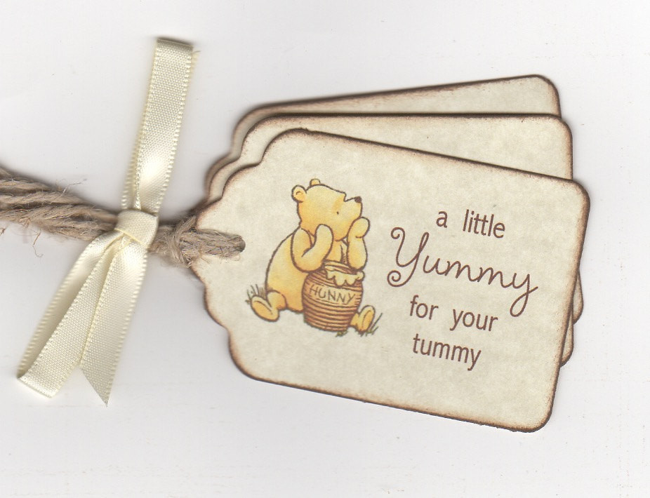 Classic Baby Gifts
 Classic Winnie Pooh Baby Shower Tags For Favors And Gifts