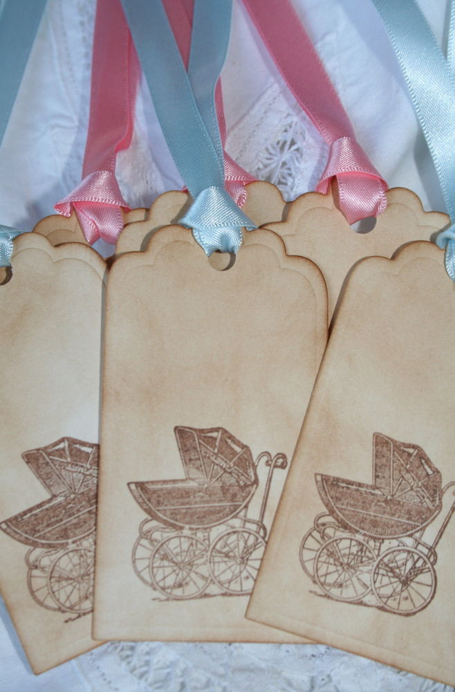 Classic Baby Gifts
 VINTAGE PRAM Vintage Style Gift Tags Baby Gift Baby